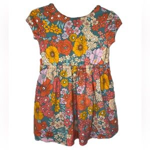 EUC Carters 2T Multicolor Floral Print Aline dress w/ Keyhole back